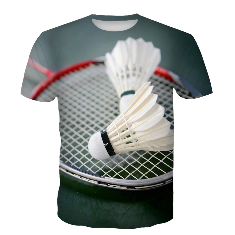 배드민턴 티셔츠 셔틀콕 3D 프린트 스트리트웨어 여름  - Badminton Lovers 리뷰 및 가격