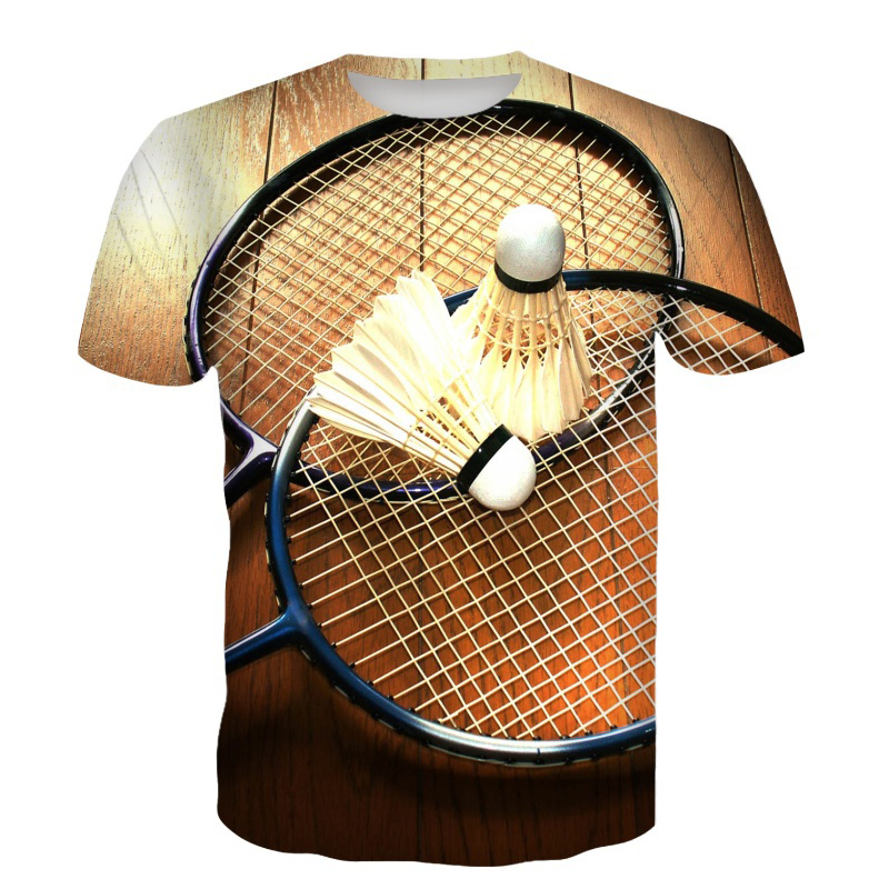 배드민턴 티셔츠 셔틀콕 3D 프린트 스트리트웨어 여름  - Badminton Lovers 리뷰 및 가격