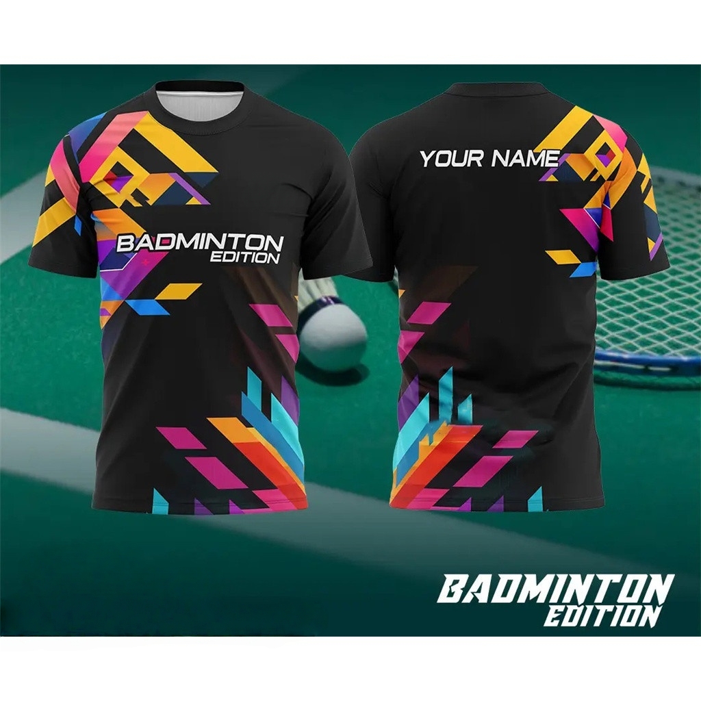 남성 배드민턴 의류 그라데이션 3D 프린트 배드민턴 티 - Badminton Lovers 리뷰 및 가격